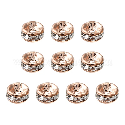 Perles séparateurs en laiton avec strass&nbsp;RB-YW0001-04B-01RG-1