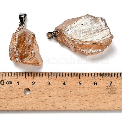 Подвески из гальванизированного необработанного натурального кварца G-Q481-20P-01-1