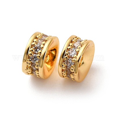 Латунные микро проложить кубического циркония бусы KK-F898-09G-1