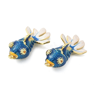 Латунные микропроволочные кубические циркониевые подвески из эмали KK-G539-01G-04-1