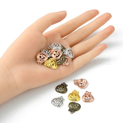 20 шт. 4 цвета тибетский стиль Хэллоуин тыква Джек-о-фонарь подвески из сплава TIBEP-YW0001-44-1