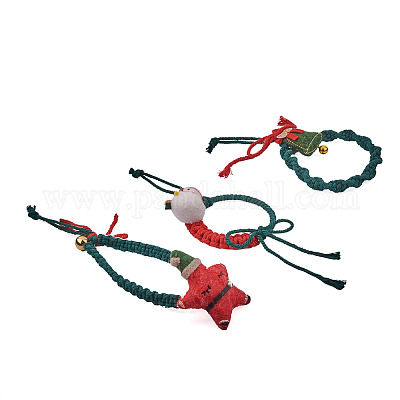 3 шт. 3 комплекта украшений из хлопчатобумажной ткани с рождественской тематикой HJEW-CF0001-12-1