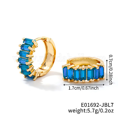 Латунные прямоугольные серьги-кольца NZ4361-21-1