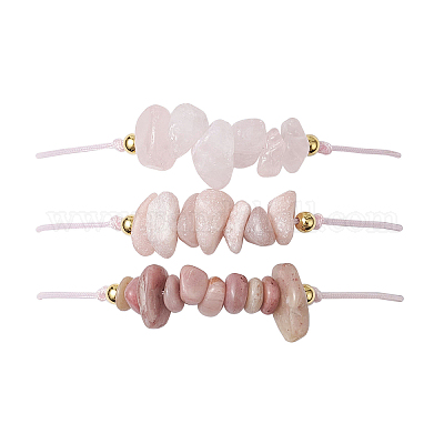 3шт 3 стиля браслетов из плетеных бусин с драгоценными камнями BJEW-JB11146-08-1