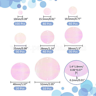 8 стиль радужных переливающихся звеньев из ПВХ с пайетками/блестками PVC-PH0001-32B-1