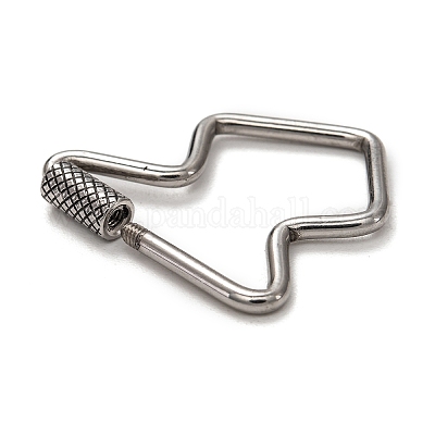 Подвески-карабинчики с винтовым замком из нержавеющей стали 304 STAS-P260-12P-1