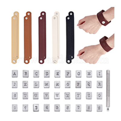 数字と文字の模様をDIYで作るコードブレスレットの作り方キット pu
