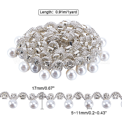 1 ярд латунных и стеклянных стразов и пластиковых чашек FIND-GA0001-82-1