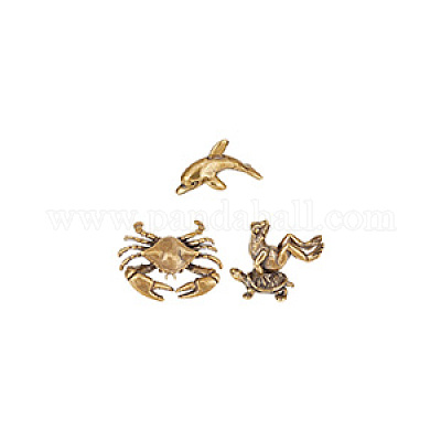 3 шт. 3 стиля античная бронзовая латунная витрина украшения DJEW-NB0001-44-1