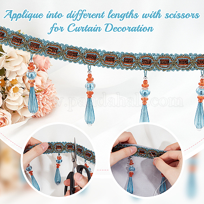 Кружевная бахрома из полиэстера длиной 12 м. SRIB-WH0026-26B-1