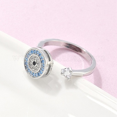 Вращающееся открытое кольцо с фианитом RJEW-Q776-02P-01-1