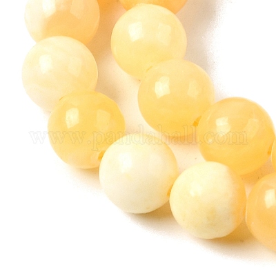 Естественный желтый нефрит бисер нитей&nbsp;G-Q462-8mm-36-1