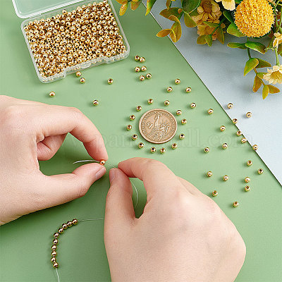 Wholesale UNICRAFTALE 200pcs 4mm Golden Round Spacer Beads Stainless Steel  Loose Beads Metal Small Hole Spacer Beads Smooth Surface Beads Finding for  DIY Bracelet Necklace Jewelry Making 