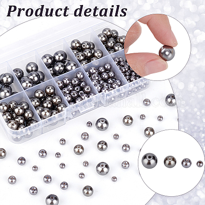 Круглая бусина из экологически чистого окрашенного стекла с жемчугом HY-PH0009-RB053-1