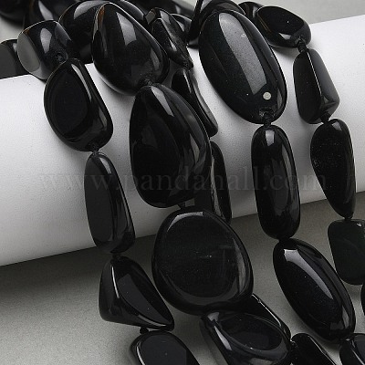 Натуральный черный камень бисер нитей&nbsp;G-L650-D01-01-1