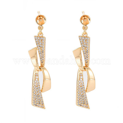 Латунные серьги-гвоздики из циркония KK-S364-042-1