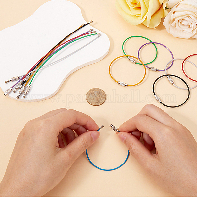 28 шт. 7-цветные прочные брелки из нержавеющей стали 304 FIND-GF0006-82-1