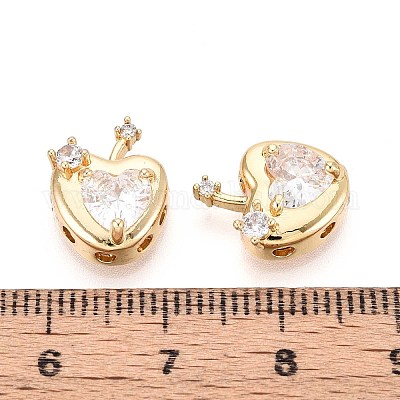 Латунные микро проложить кубического циркония бусы KK-T071-50G-1