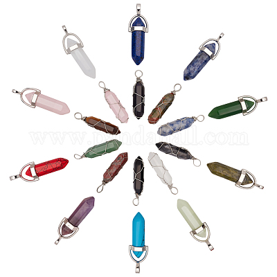 20 шт. 20 стиля подвески с двумя конечными концами из драгоценных камней G-ME0001-22-1