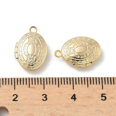 Овальные латунные подвески-медальоны KK-K414-12F-G-1