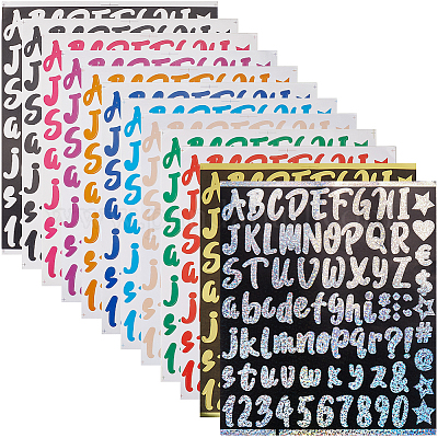 Самоклеящиеся этикетки из ПВХ 12 цвета DIY-CP0011-36-1