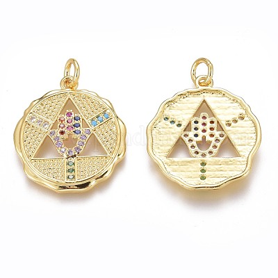 Латунные подвески из микро-паве ZIRC-Z008-17G-1