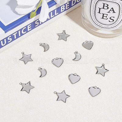 120 шт. 3 стиля подвески из нержавеющей стали 304 с кабошонами STAS-UN0020-85P-1