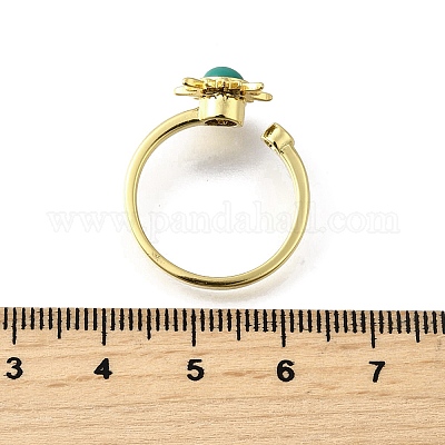 Открытые манжеты из латуни с цирконием для женщин RJEW-U056-01G-1