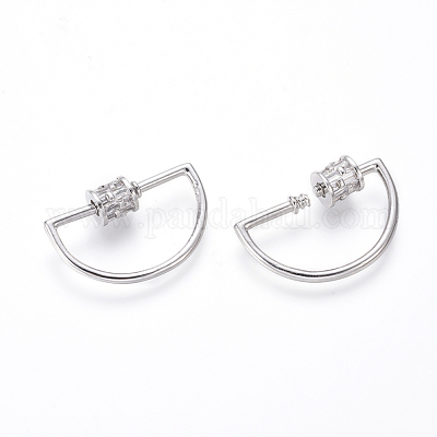 Латунь микропаве кубический цирконий винт карабин подвески с замком ZIRC-I031-04P-1