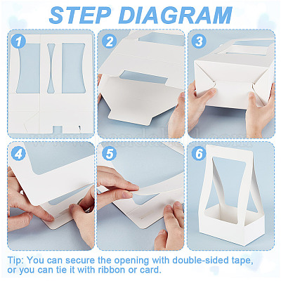 Прозрачные прямоугольные бумажные пакеты для упаковки букетов AJEW-WH0473-80E-1