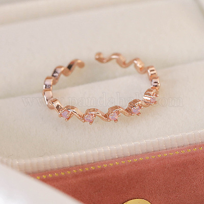 Регулируемые латунные открытые манжеты с микропаве из кубического циркония для женщин EC9353-1-1