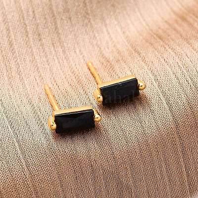 Прямоугольные серьги-гвоздики с кубическим цирконием FU7889-13-1