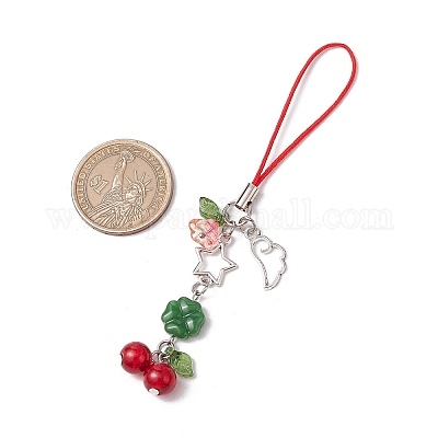 Стеклянная вишня мобильные аксессуары HJEW-JM03017-1