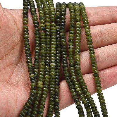 Тайвань природного нефрита бисер нитей G-L635-A13-4x2mm-1