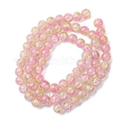 Окрашенного распылением треск стеклянные бусы нити CCG-Q002-12mm-03-1