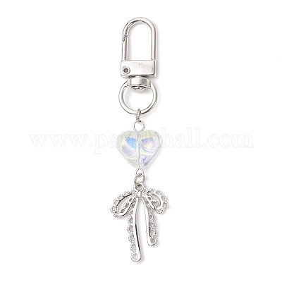 Подвеска в форме сердца из гальванического стекла HJEW-JM04357-1