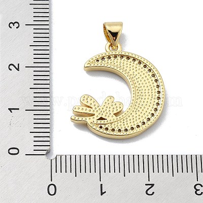 Латунные микропаве прозрачные подвески с фианитом KK-A221-18G-G-1