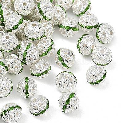 Латунные бусины со стразами  RB-H041-6-1