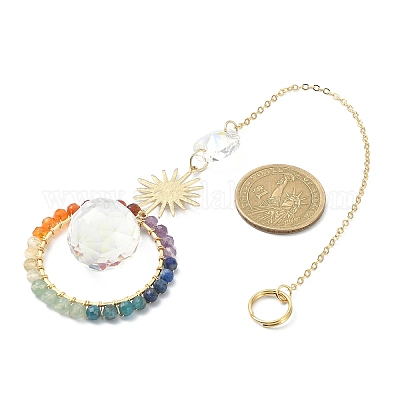 Стеклянные подвесные украшения в форме капли HJEW-JM01168-1