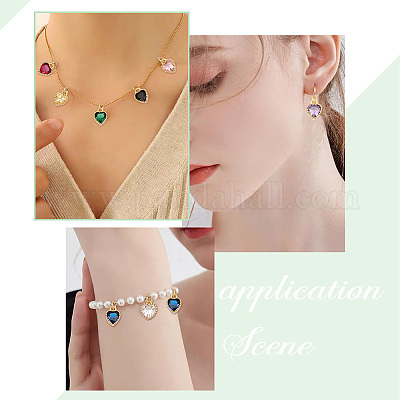 16 шт. 8-цветные подвески из настоящей латуни с покрытием из 18-каратного золота и инкрустацией из кубического циркония FIND-GA0002-34-1