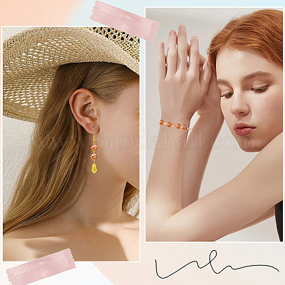 100 шт. прозрачные стеклянные бусины с осенней тематикой GLAA-SP0001-53-1