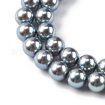 УФ-покрытие перламутровые стеклянные жемчужные бусины нити GLAA-F128-01A-T23-1