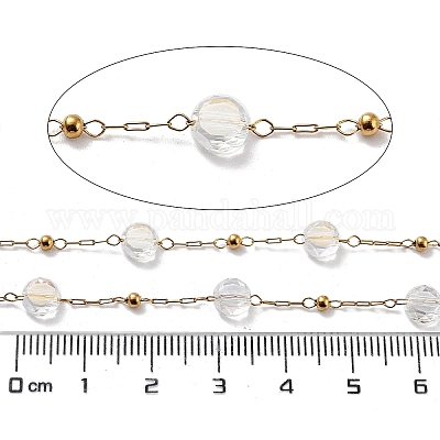 Ионное покрытие (ip) 304 нержавеющая сталь цепочка из бисера ручной работы CHS-K019-03G-02-1