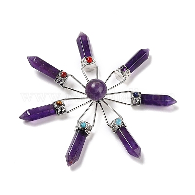 Натуральный аметист 7 генератор энергии точек чакры DJEW-I016-01P-03-1