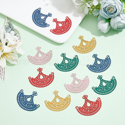 30 шт. филигранные соединительные звенья из нержавеющей стали 201 двух цветов&nbsp;STAS-DC0008-48-1