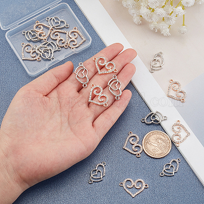 Heart Rhinestone Charms 20pcs Valentine Love Heart Links Double Heart  Connector Charms Crystal Dangle Charms for Jewelry Choker Necklace Making  Christmas 