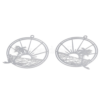 Не тускнеющие филигранные подвески из нержавеющей стали 201 STAS-S118-057-1