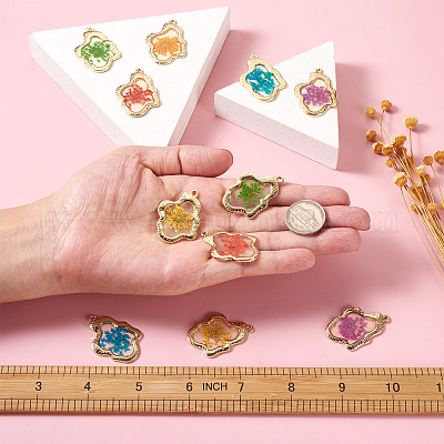 12 шт. подвески из эпоксидной смолы 6 цветов RESI-CD0001-05-1