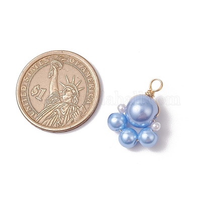 Круглая бусина из перламутрового стекла PALLOY-JF03612-02-1