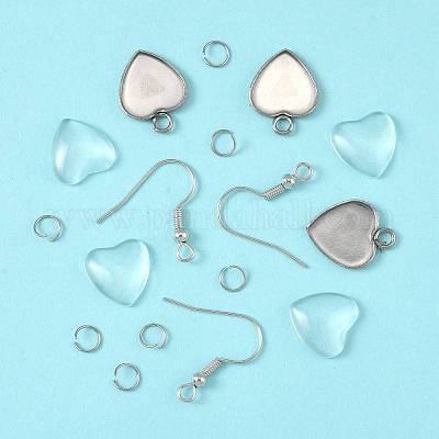 Наборы для самостоятельного изготовления сережек-сердечек DIY-FS0009-18-1